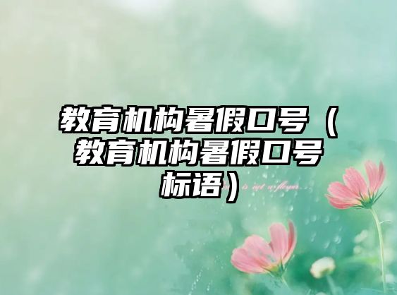 教育机构暑假口号（教育机构暑假口号标语）