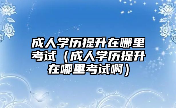 成人学历提升在哪里考试（成人学历提升在哪里考试啊）