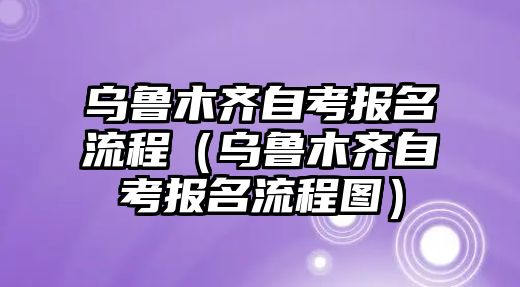 乌鲁木齐自考报名流程（乌鲁木齐自考报名流程图）