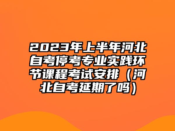 2023年上半年河北自考停考专业实践环节课程考试安排（河北自考延期了吗）