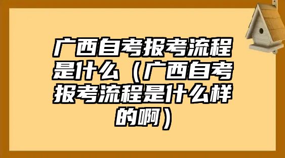 广西自考报考流程是什么（广西自考报考流程是什么样的啊）