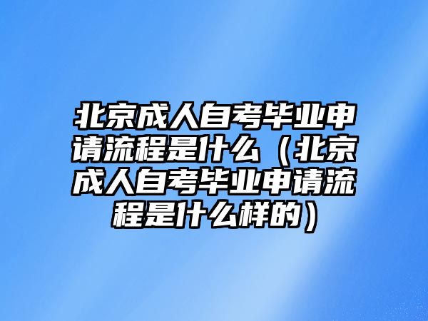 北京成人自考毕业申请流程是什么（北京成人自考毕业申请流程是什么样的）