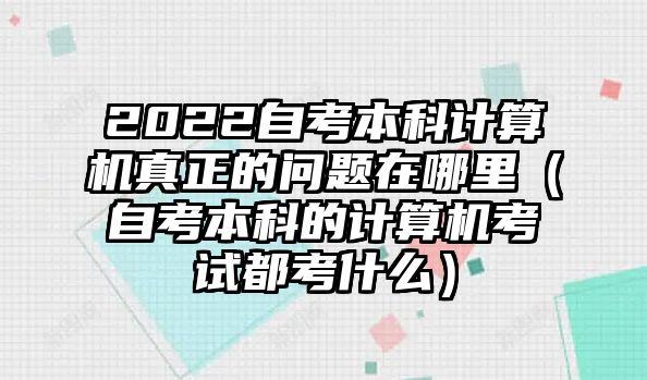 2022自考本科计算机真正的问题在哪里（自考本科的计算机考试都考什么）