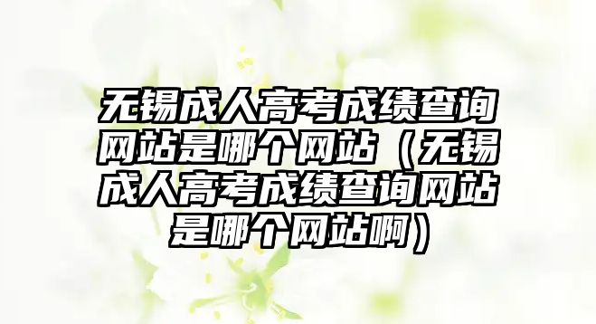 无锡成人高考成绩查询网站是哪个网站（无锡成人高考成绩查询网站是哪个网站啊）