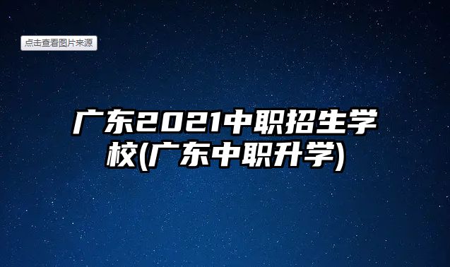 广东2021中职招生学校(广东中职升学)