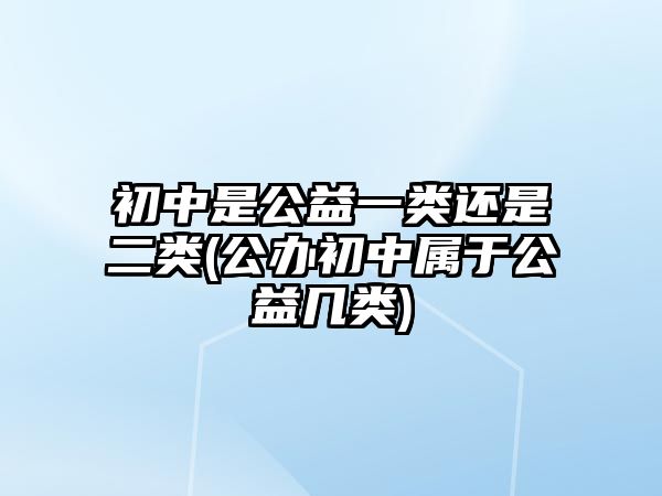 初中是公益一类还是二类(公办初中属于公益几类)