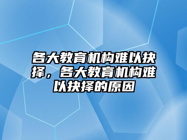 各大教育机构难以抉择，各大教育机构难以抉择的原因