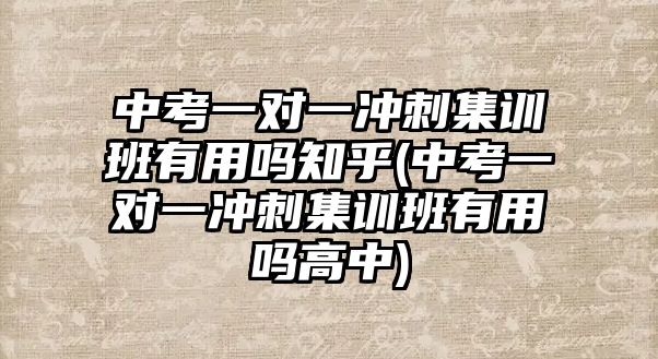 中考一对一冲刺集训班有用吗知乎(中考一对一冲刺集训班有用吗高中)