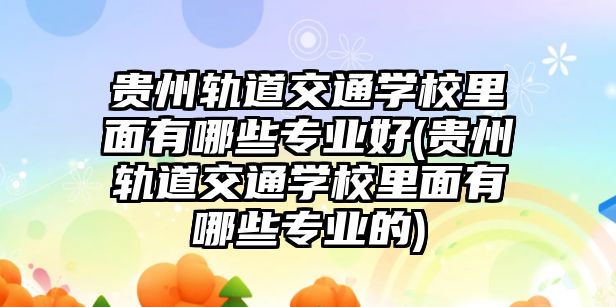 贵州轨道交通学校里面有哪些专业好(贵州轨道交通学校里面有哪些专业的)