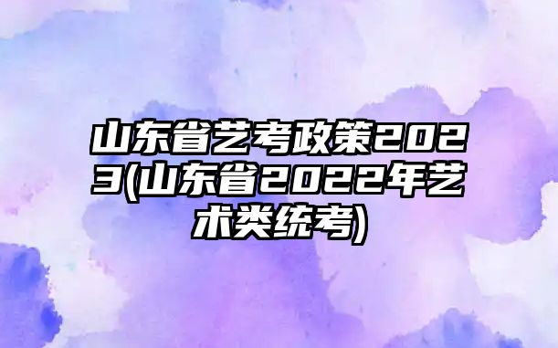 山东省艺考政策2023(山东省2022年艺术类统考)