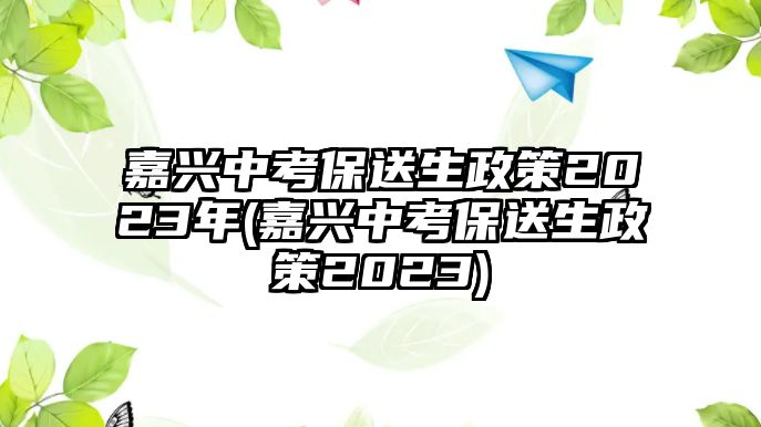 嘉兴中考保送生政策2023年(嘉兴中考保送生政策2023)