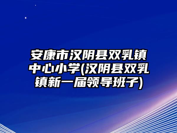 安康市汉阴县双乳镇中心小学(汉阴县双乳镇新一届领导班子)