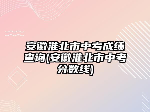 安徽淮北市中考成绩查询(安徽淮北市中考分数线)