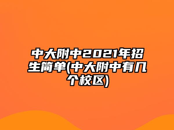 中大附中2021年招生简单(中大附中有几个校区)