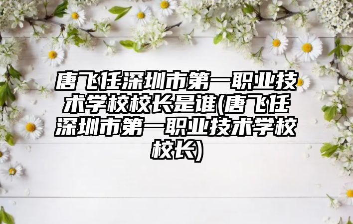 唐飞任深圳市第一职业技术学校校长是谁(唐飞任深圳市第一职业技术学校校长)