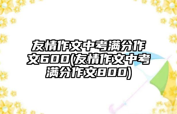 友情作文中考满分作文600(友情作文中考满分作文800)