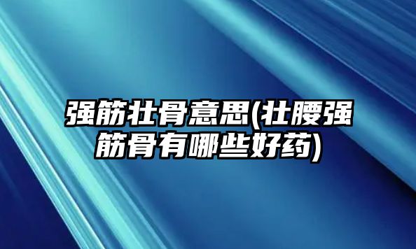 强筋壮骨意思(壮腰强筋骨有哪些好药)